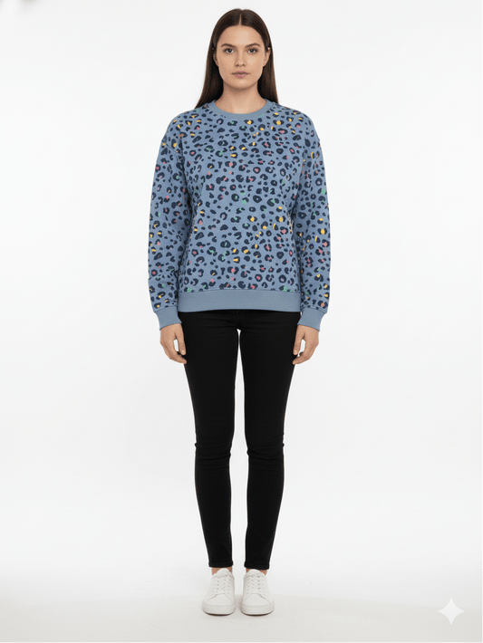 Sugarhill Brighton Multi leopard Print Sweatshirt - Smgarment's