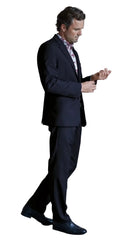 Mens The Classic Navy Blue Business Suit Blazer Long Length