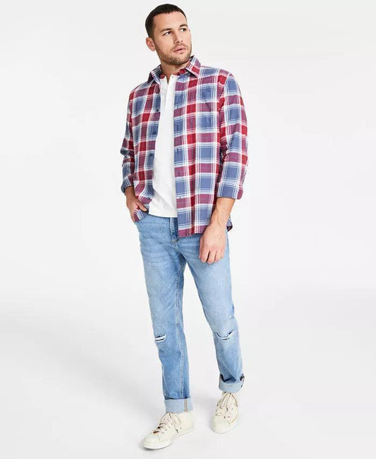 SUN + STONE Men's Melbourne Slim - Fit Destroyed Jeans - SMgarment's