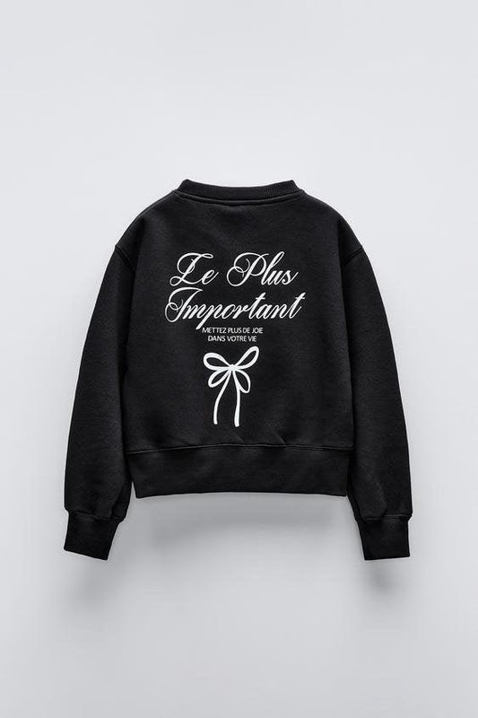 Sweatshirt with text and bows - SMgarment's