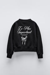 Sweatshirt with text and bows - SMgarment's