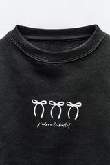 Sweatshirt with text and bows - SMgarment's