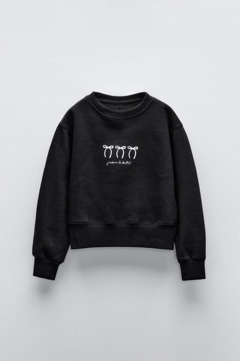 Sweatshirt with text and bows - SMgarment's