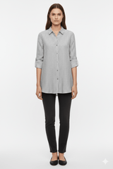 TAHARI WOMEN STRIPES LINEN SHIRT - Smgarment's