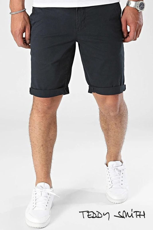 TEDDY SMITH Chino Cut Bermuda Shorts (NAVY BLUE) - Smgarment's