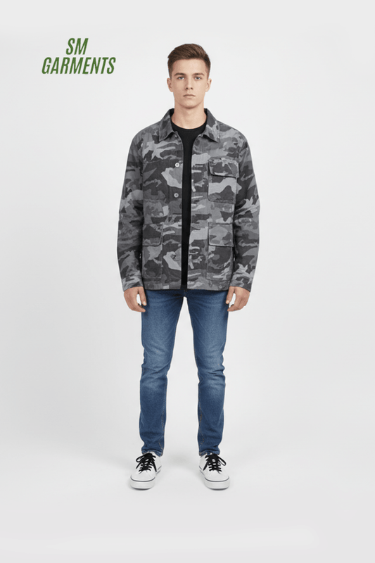 Teddy Smith Mens Camo Utility Jacket – Urban Grey - Smgarment's