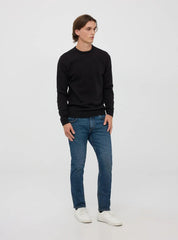 Plain crew neck jumper Black