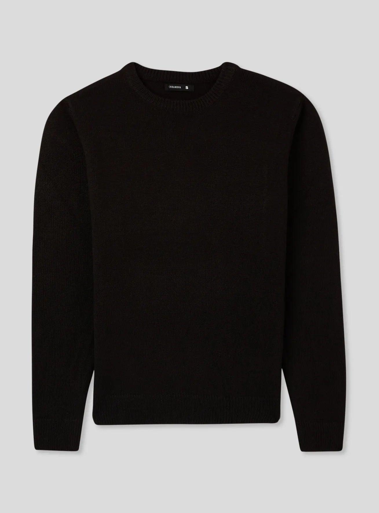 Plain crew neck jumper Black