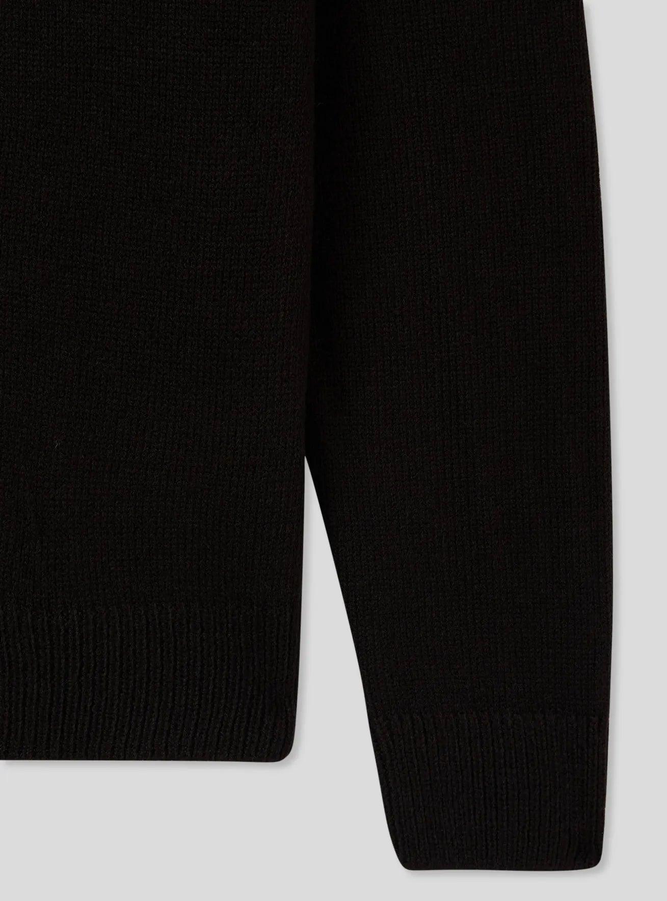 Plain crew neck jumper Black