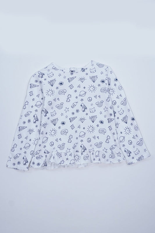 Tex Baby Long Sleeves FRILL Shoulder T - SHIRT - Smgarment's