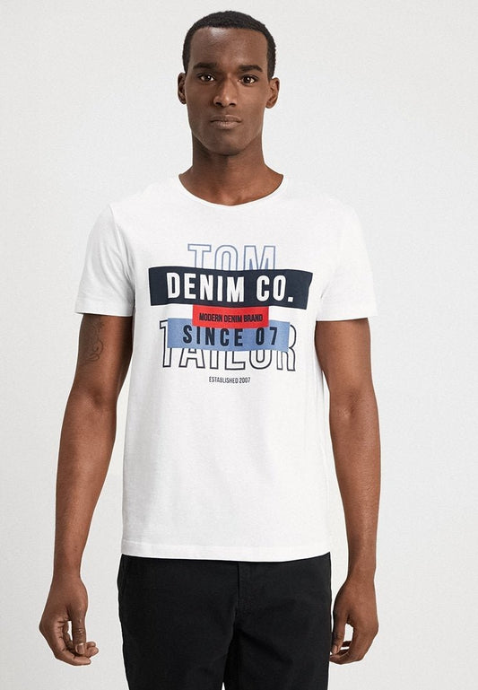 TOM TAILOR DENIM Print T-shirt - White - Smgarment's