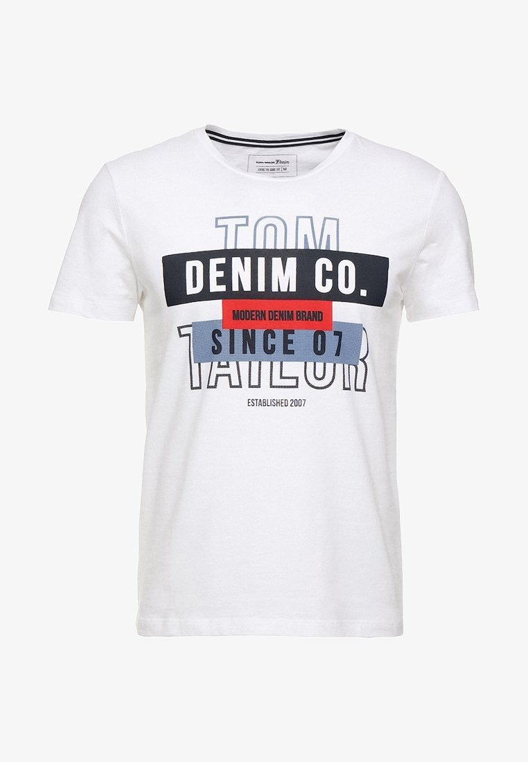 TOM TAILOR DENIM Print T-shirt - White - Smgarment's