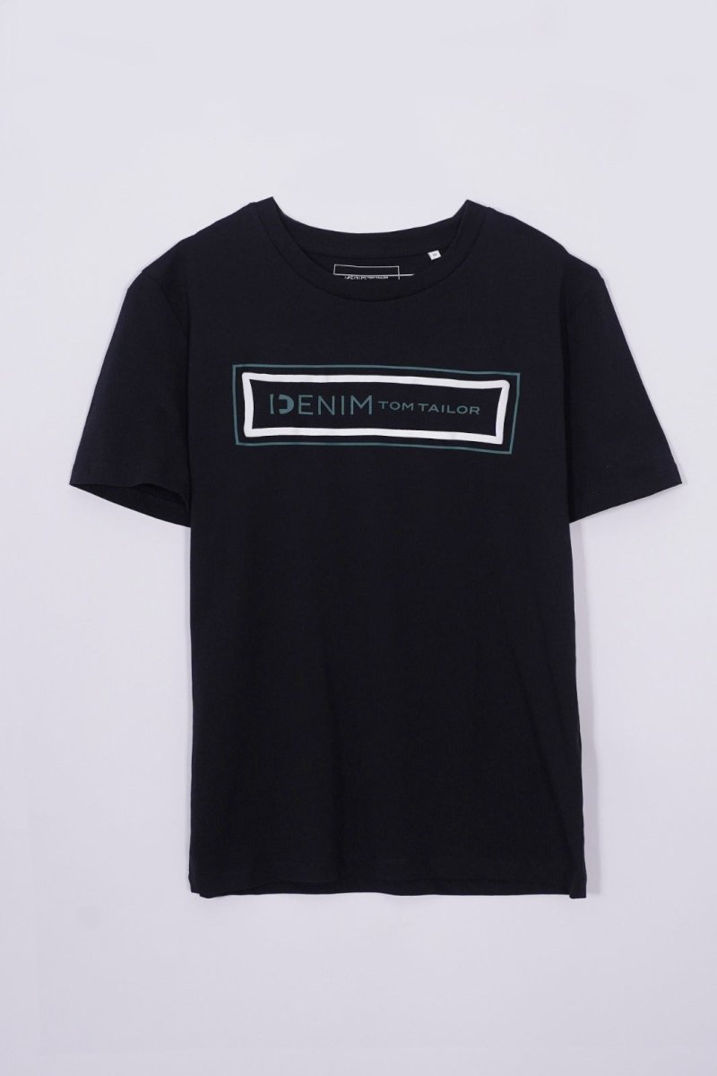 TOM TAILOR Round Neck T-Shirt With Logo - Smgarment's