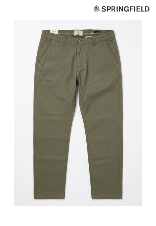 Springfield Men Slim Fit Cotton Pants