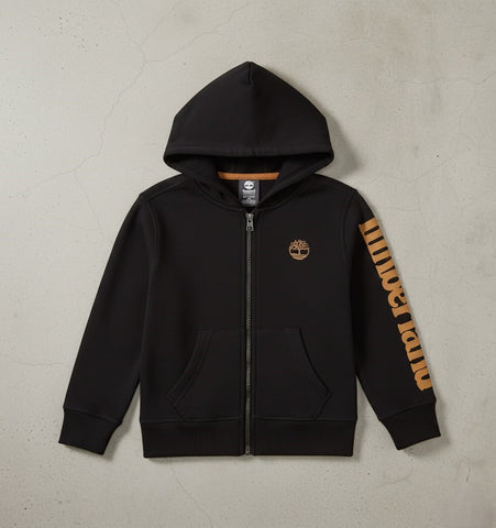 TIMBERLAND Boys Black Zip-Up Hoodie