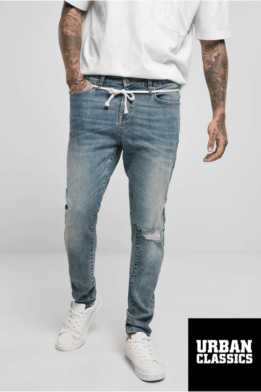 URBAN CLASSIC Slim Fit Drawstring Jeans - SMgarment's