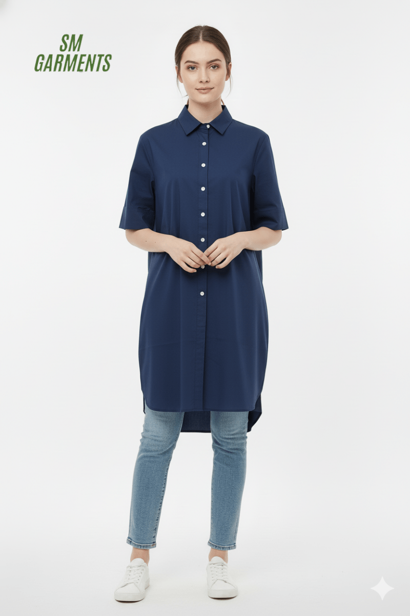 USPA WOMENS HALF BUTTON LONG SHIRT - Smgarment's