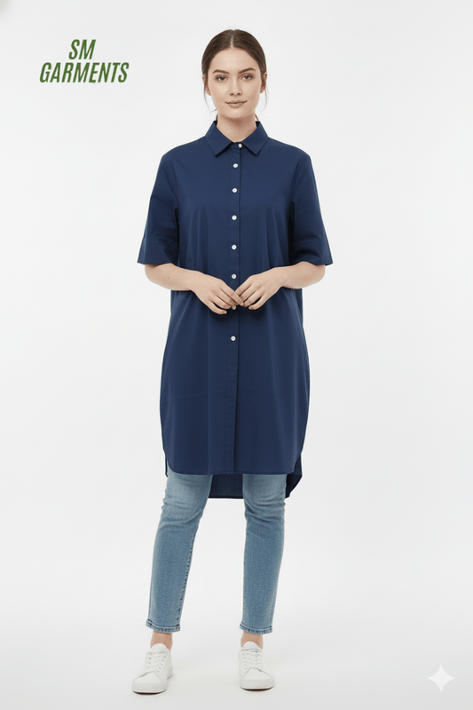 USPA WOMENS HALF BUTTON LONG SHIRT - Smgarment's