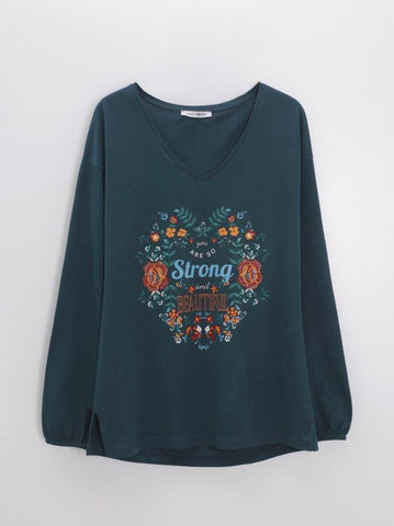 VENCA LONG - SLEEVED T - SHIRT WITH ELASTIC CUFF - SMgarment's