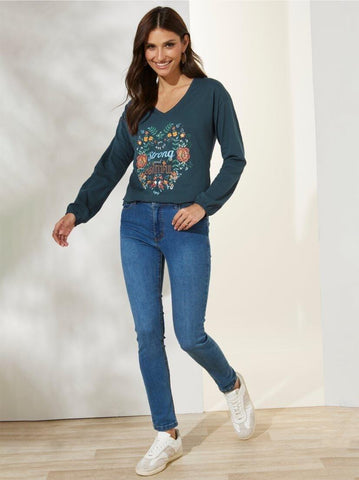 VENCA LONG - SLEEVED T - SHIRT WITH ELASTIC CUFF - SMgarment's