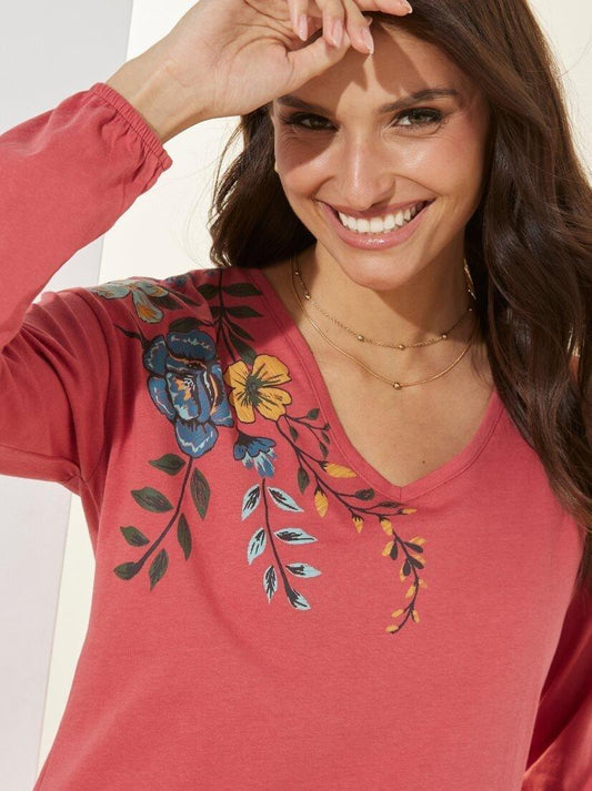 VENCA LONG - SLEEVED T - SHIRT WITH ELASTIC CUFF - SMgarment's