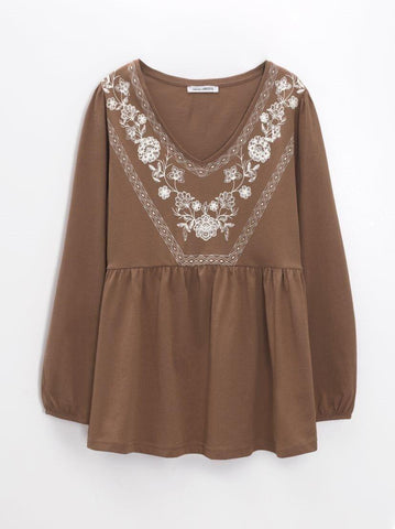 VENCA LONG - SLEEVED T - SHIRT WITH PRINT - SMgarment's