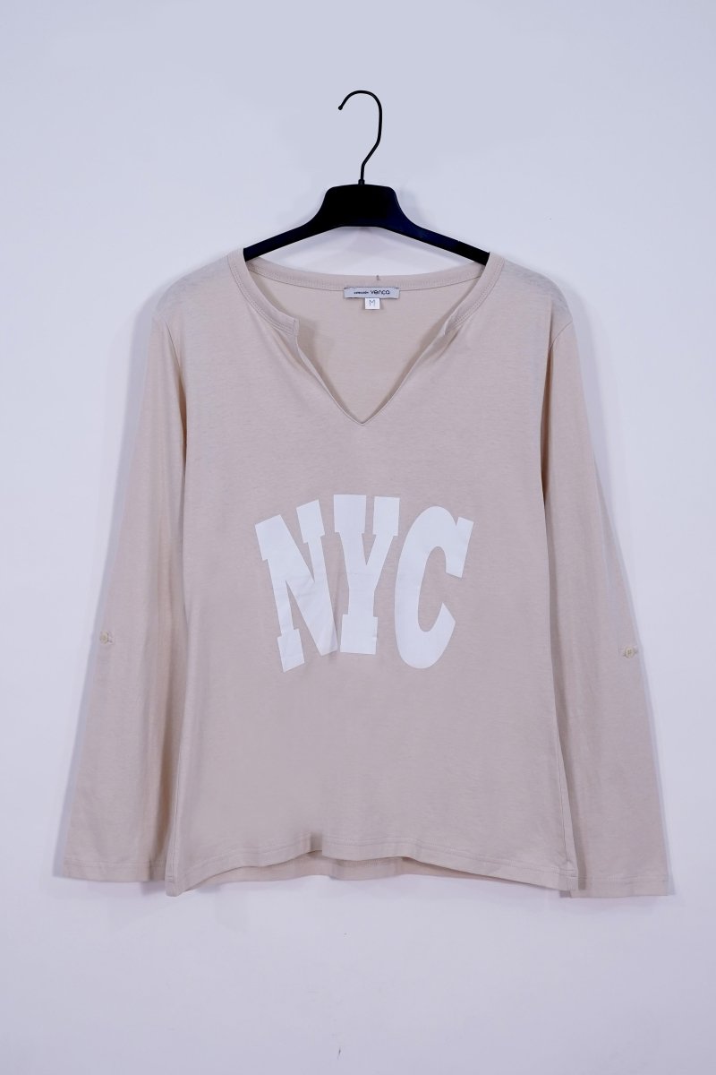 VENCA WOMEN'S NYC V - Cut Long Sleeve Tee - Smgarment's