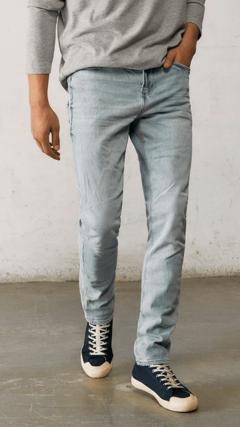 Slim Fit Light Wash Jeans For Mens