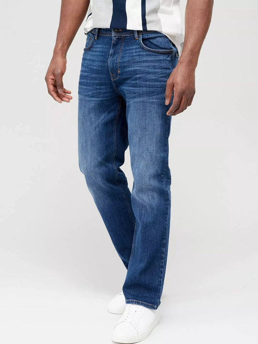 VERY MAN Premium Straight Stretch Jeans - Midi Blue - SMgarment's