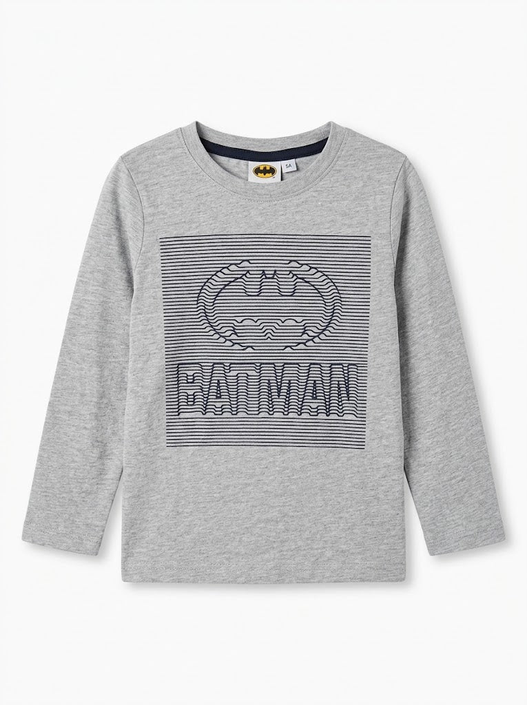 Boys Branded ' Grey Superhero Graphic Long-Sleeve Cotton Jersey T-Shirt| SM GARMENTS
