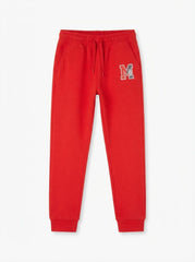 Boys' Casual Cotton Graphic Jogger Pants – Red