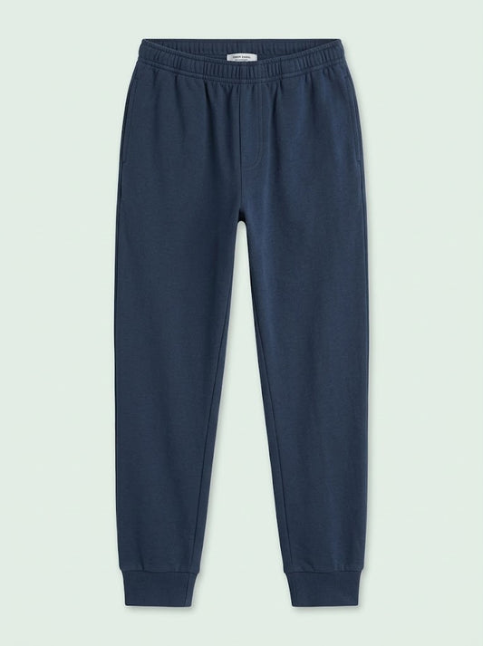 Boys' Casual Cotton-Blend Fleece Joggers – Navy Blue