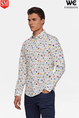 WE FASHION SLIM FIT BLOEMENDESSIN OVERHEMD - SMgarment's