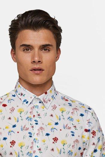 WE FASHION SLIM FIT BLOEMENDESSIN OVERHEMD - SMgarment's