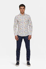 WE FASHION SLIM FIT BLOEMENDESSIN OVERHEMD - SMgarment's