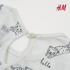 WHITE DRESS WITH LEOPARD PRINTS - SMgarment's