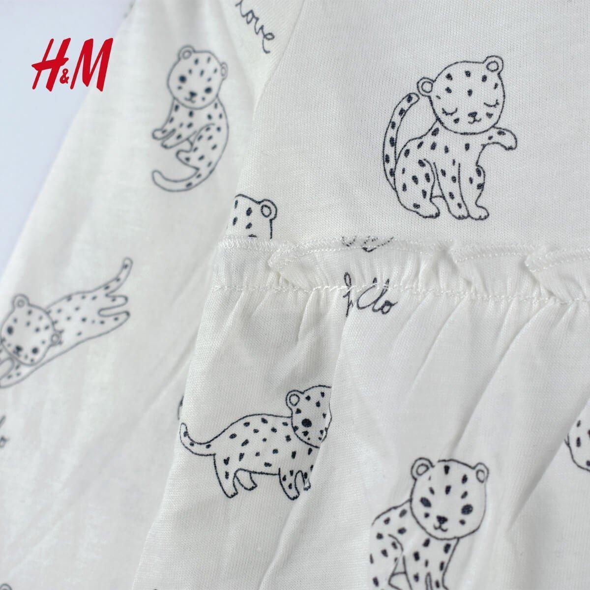 WHITE DRESS WITH LEOPARD PRINTS - SMgarment's