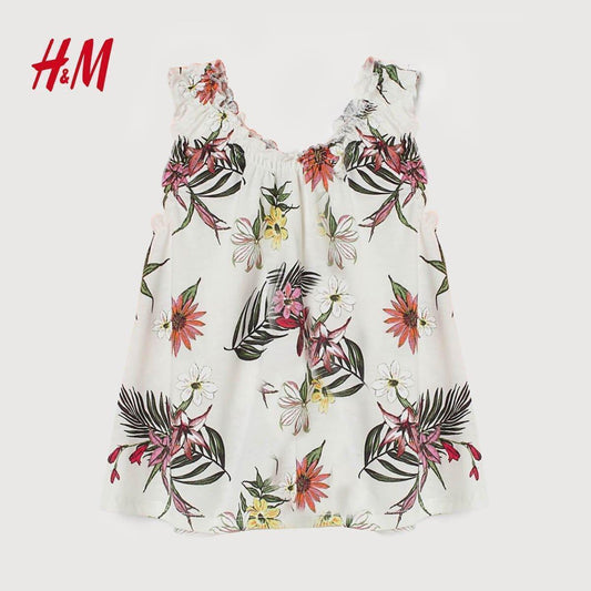 WHITE FLORAL COTTON VEST TOP - SMgarment's