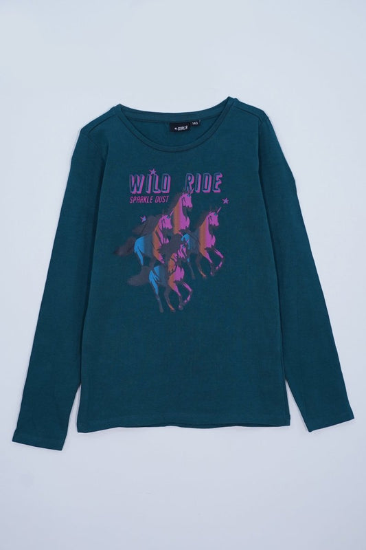 Wibra Kids FORNT HOURE PRINTED Girls T Shirts - Smgarment's