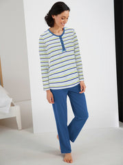Women Night T-Shirts With Stripes Print - Smgarment's