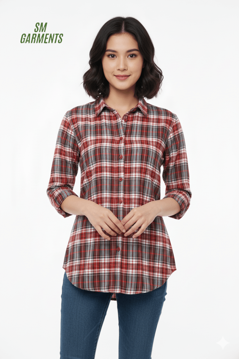 WOMEN ONLY CHECK SHIRT - Smgarment's