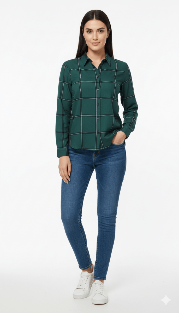 WOMEN ONLY CHECK SHIRT - Smgarment's