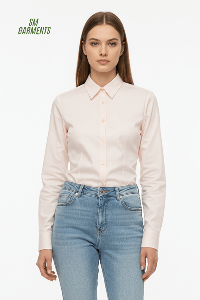 WOMEN PLAIN SLIM FIT SHIRT - Smgarment's