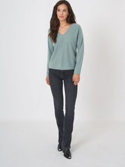WOMENS BASIC V NECK SWEATER - Smgarment's