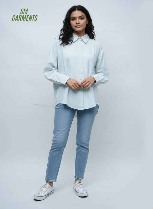 Women's Casual Collar Long Sleeve Shirt - Smgarment's