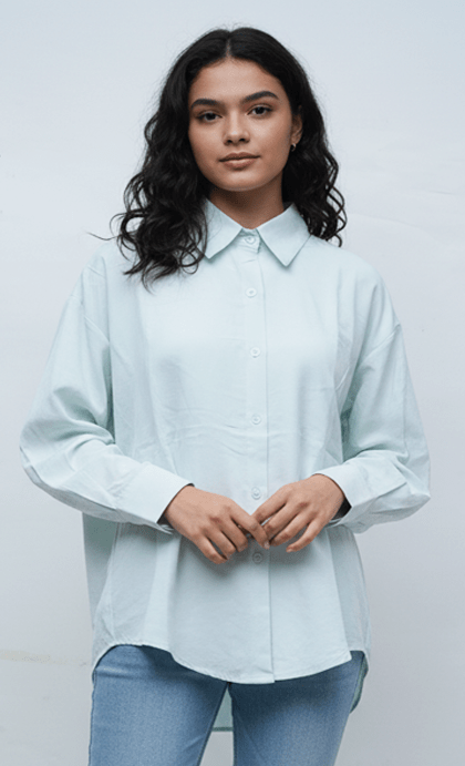 Women's Casual Collar Long Sleeve Shirt - Smgarment's
