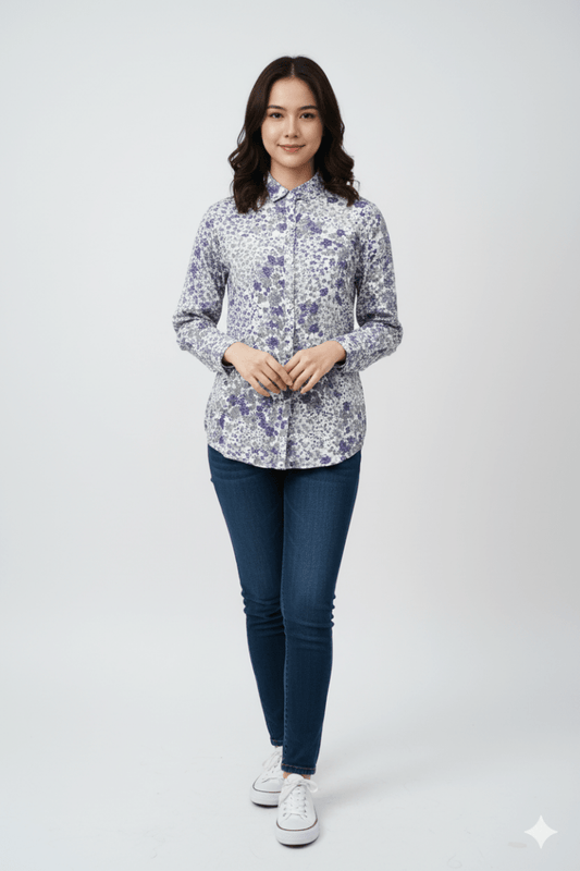 WOMENS FULL SLEEVE PRINTED SHIRT - Smgarment's