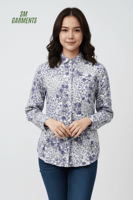 WOMENS FULL SLEEVE PRINTED SHIRT - Smgarment's