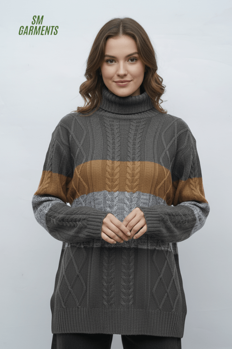 WOMENS HIGH NECK SWEATER - Smgarment's