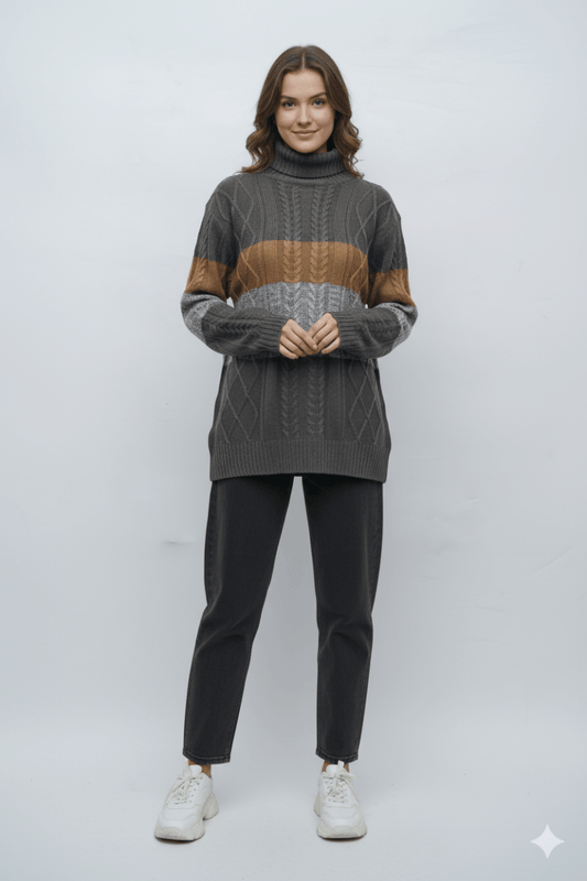 WOMENS HIGH NECK SWEATER - Smgarment's